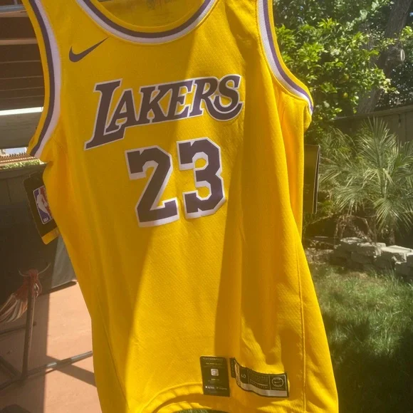 Nike Lakers Banana Yellow Jersey Lebron James (Lakers) #23 Jersey